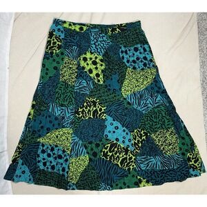 Vintage Diane Von Furstenberg 100% Silk Assets‎ Green Maxi Skirt Women's 2X